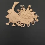 Ξυλόγλυπτο Διακοσμητικό Χήνα με Καρότσι