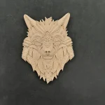 Ξυλόγλυπτο Διακοσμητικό Λύκος 10εκ.Χ7εκ.