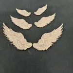 Ξυλόγλυπτο Διακοσμητικό Φτερά -Γρανάζια Σετ