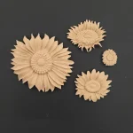Ξυλόγλυπτο Διακοσμητικό Σετ 4 τεμ.Λουλούδια