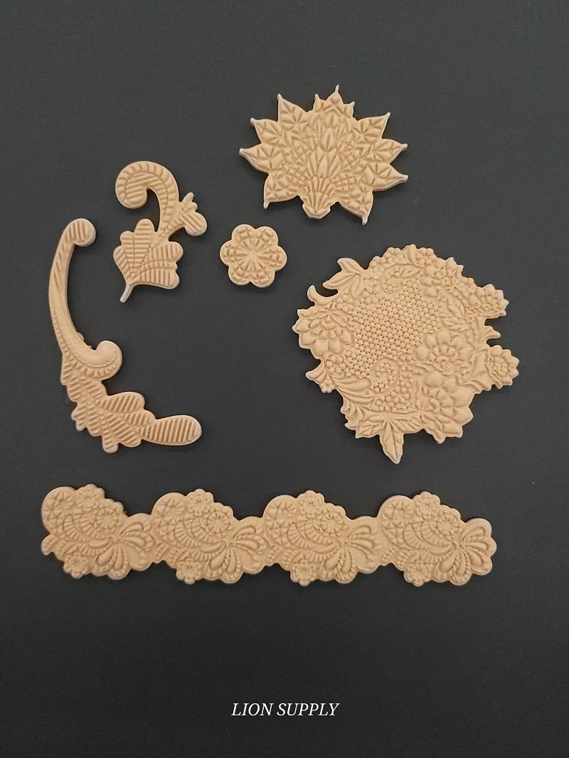 Ξυλόγλυπτο Διακοσμητικό Λουλούδια Σετ 6 τεμ