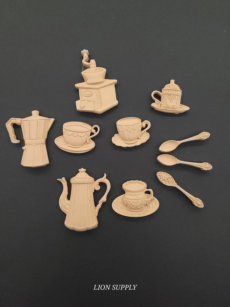 Ξυλόγλυπτο Διακοσμητικό  Σετ Καφέ 10 τεμ.