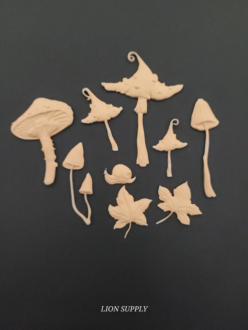 Ξυλόγλυπτο Διακοσμητικό Μανιτάρια Σετ 9τεμ.