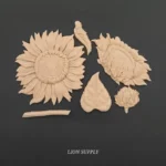 Ξυλόγλυπτο Διακοσμητικό  Λουλούδι Σετ 6 Τεμαχίων