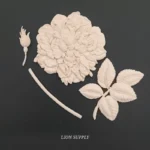 Ξυλόγλυπτο Διακοσμητικό Λουλούδι Σετ 4 Τεμαχίων