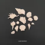 Ξυλόγλυπτο Διακοσμητικό Κοχύλια Σετ  13 Τεμαχίων