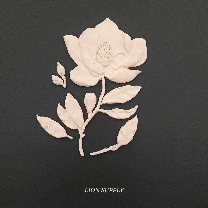 Ξυλόγλυπτο Διακοσμητικό Λουλούδι Σετ 4 Τεμαχίων