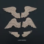 Ξυλόγλυπτο Διακοσμητικό Φτερά Σετ 3 Ζευγάρια