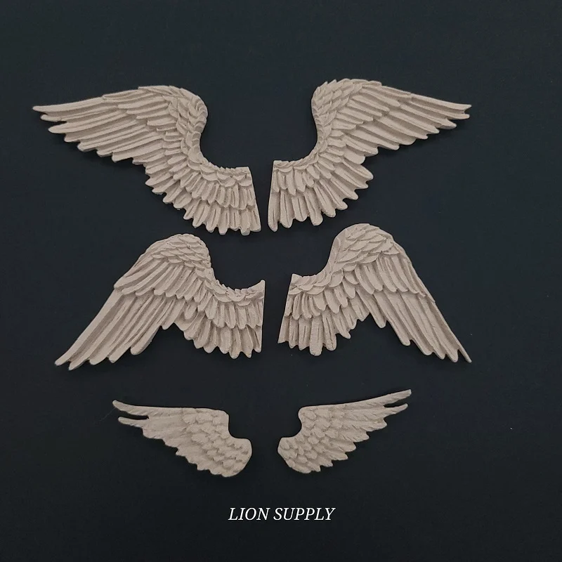 Ξυλόγλυπτο Διακοσμητικό Φτερά Σετ 3 Ζευγάρια