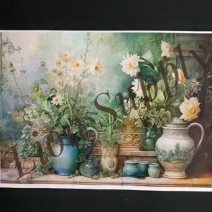 Ρυζόχαρτο "Vintage Vases" 1