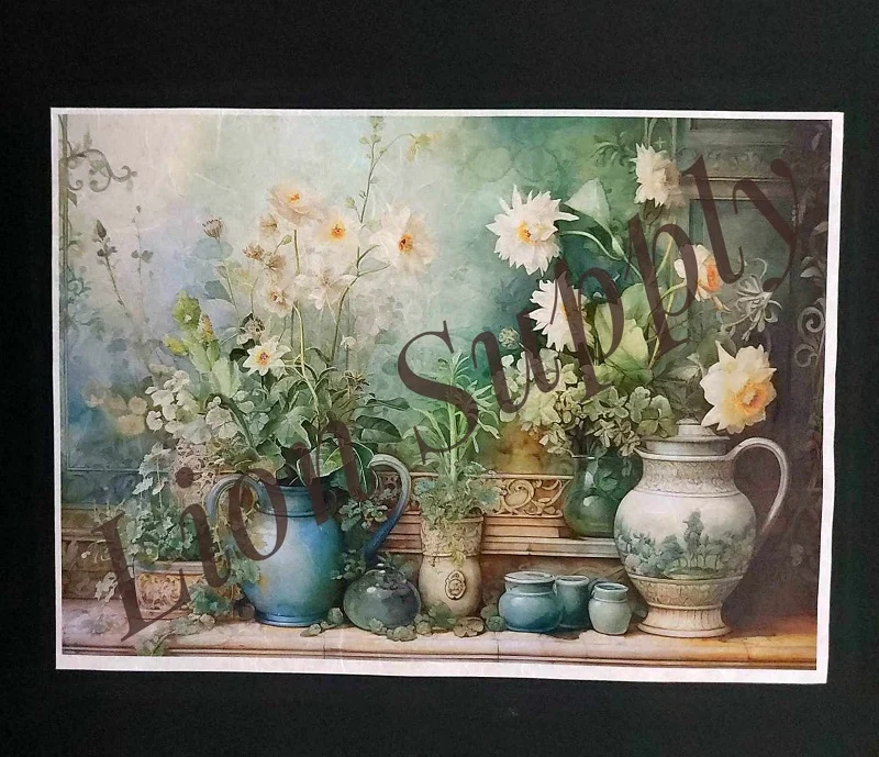 Ρυζόχαρτο "Vintage Vases" 1