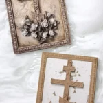 Πακέτο  Mdf Με  Ξυλόγλυπτο Σταυρό Και  Λουλούδια Designer Nik Bar