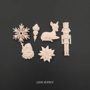 Ξυλόγλυπτο Διακοσμητικό Χριστουγεννιάτικο Σετ 6 τεμ