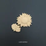 Ξυλόγλυπτο Διακοσμητικό Λουλούδι Σετ 2 τεμ.5,5εκ.Χ5εκ,3,5εκ.Χ2,5εκ.