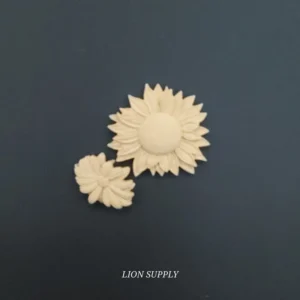 Ξυλόγλυπτο Διακοσμητικό Λουλούδι Σετ 2 τεμ.5,5εκ.Χ5εκ,3,5εκ.Χ2,5εκ.