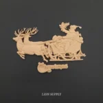 Ξυλόγλυπτο Διακοσμητικό Χριστουγεννιάτικο Άγιος Βασίλης Με Έλκηθρο 19εκ.Χ10εκ.