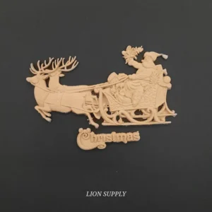 Ξυλόγλυπτο Διακοσμητικό Χριστουγεννιάτικο Άγιος Βασίλης Με Έλκηθρο 19εκ.Χ10εκ.