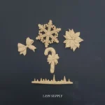 Ξυλόγλυπτο Χριστουγεννιάτικο Διακοσμητικό Σετ 6 τεμ.