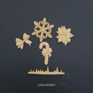 Ξυλόγλυπτο Χριστουγεννιάτικο Διακοσμητικό Σετ 6 τεμ.