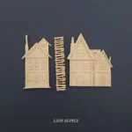 Ξυλόγλυπτο Διακοσμητικό Σπιτάκι  3 τεμ. 11,5εκ.Χ10εκ.