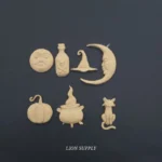 Ξυλόγλυπτο Διακοσμητικό Σετ 7 τεμ. Halloween