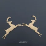 Ξυλόγλυπτο Διακοσμητικό Ελάφι Σετ 2 τεμ. 16,5εκ.Χ10εκ.