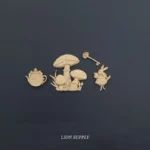 Ξυλόγλυπτο Διακοσμητικό Σετ 4 τεμ.  6,5εκ.Χ6εκ.