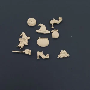 Ξυλόγλυπτο Διακοσμητικό Halloween Σετ 9 τεμ 2εκ.Χ2εκ.