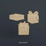 Ξυλόγλυπτο Διακοσμητικό Χριστουγεννιάτικο Σετ Δώρα 3 τεμ. 5εκ.Χ4εκ.