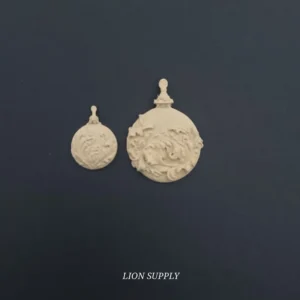 Ξυλόγλυπτο Διακοσμητικό Χριστουγεννιάτικη Μπάλα Σετ 2 τεμ. 6εκ.Χ4,5εκ.,3,5εκ.Χ3εκ.