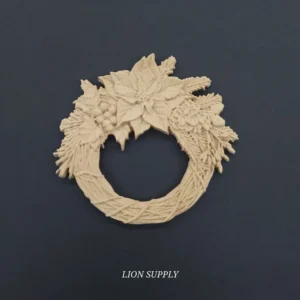 Ξυλόγλυπτο Διακοσμητικό  Χριστουγεννιάτικο Στεφάνι 11εκ.Χ11εκ.