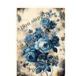 Rice Paper Blue Flower 1