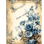 Rice paper Blue Flowers 3