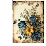 Rice paper Blue Flowers 5