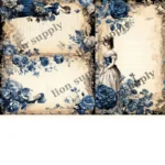 Rice paper Blue Flowers 7
