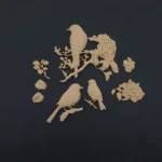 Ξυλόγλυπτο Διακοσμητικό Σετ  9 τεμ. Πουλιά